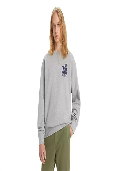 GRAPHIC SWEATSHIRT-BI BADGE BW 2 MID TONE HEATHER GREY